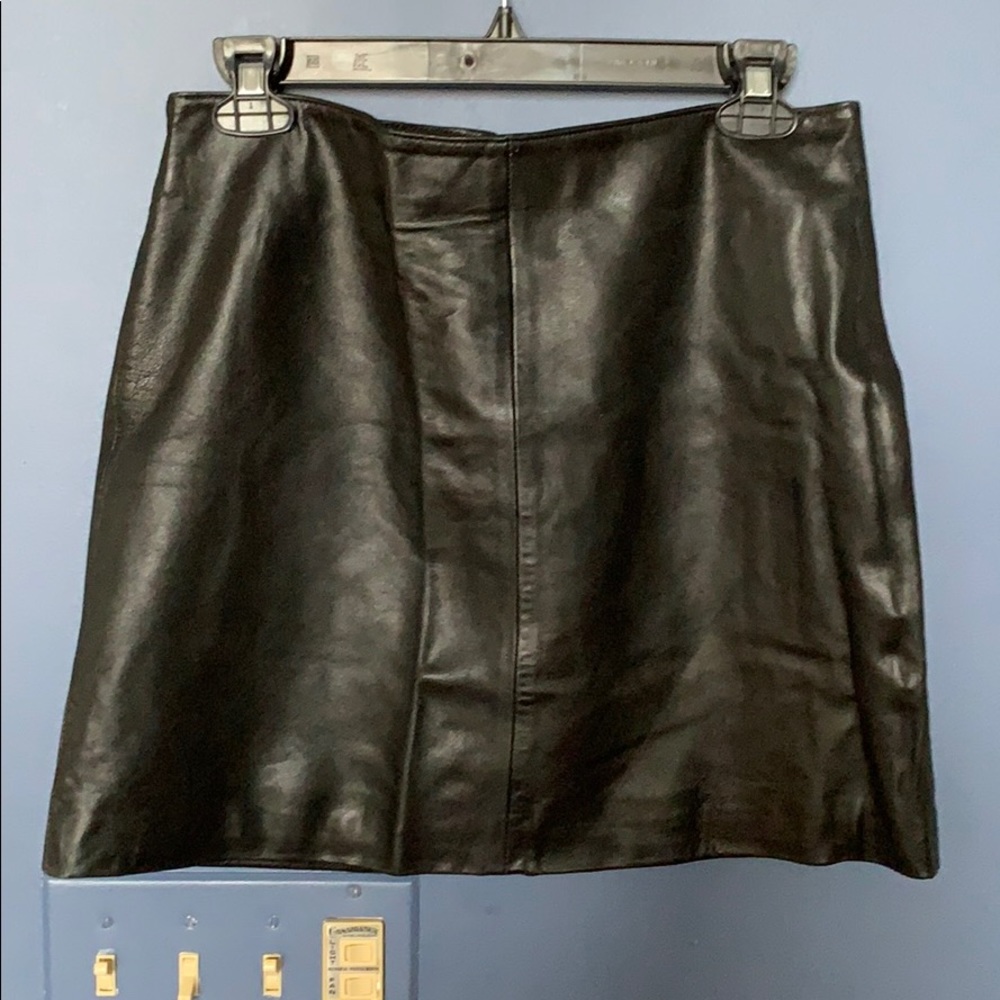 Black soft Leather skirt
